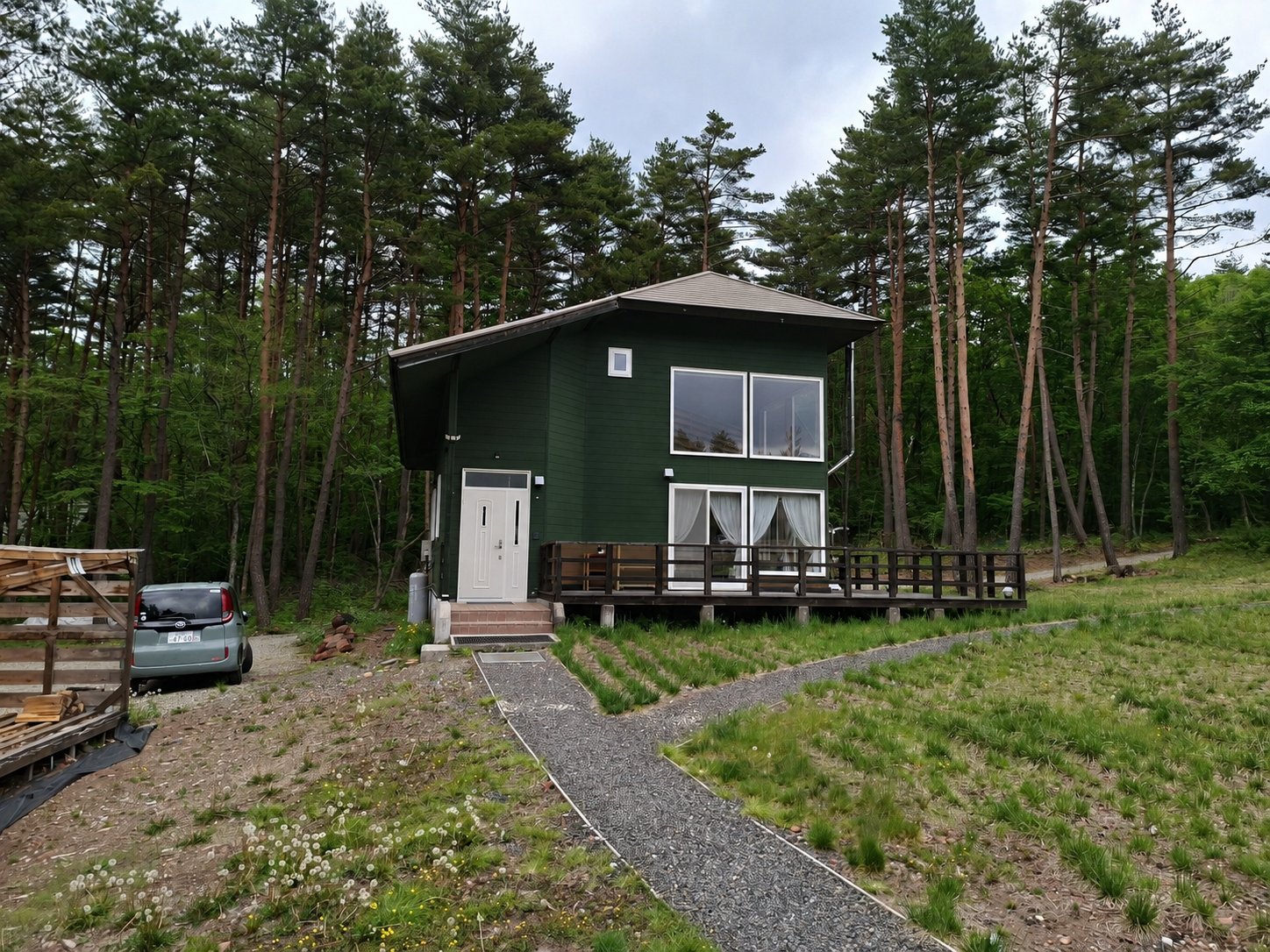 Wind building, forest-green concept image